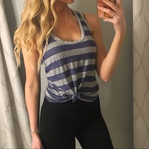 SPLENDID grey/purple shimmery stripe tank top 🦄